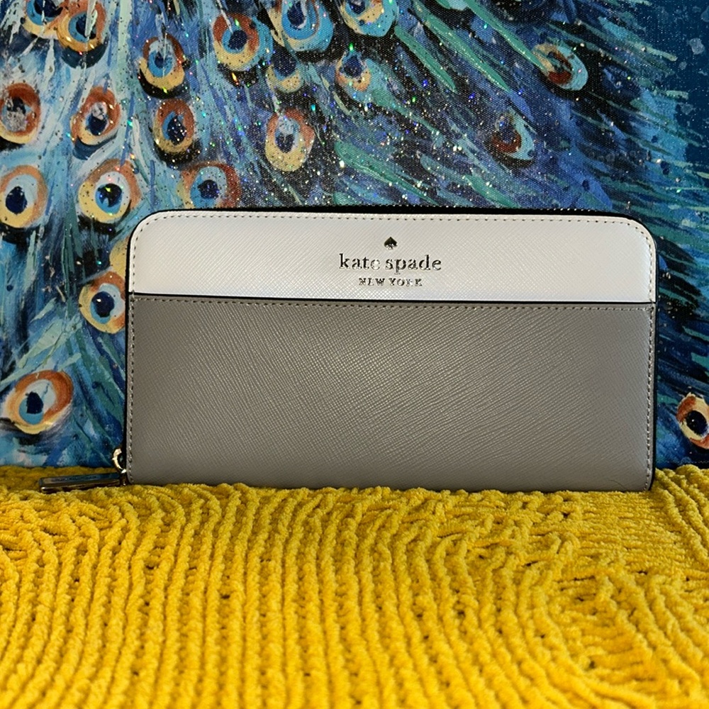 NWT Kate Spade Color-block Saffiano Leather Staci Continental Wallet